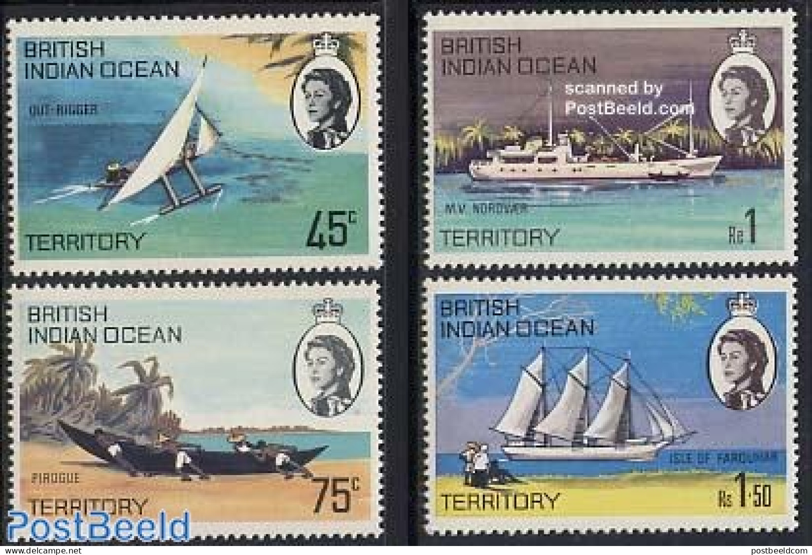 British Indian Ocean 1969 Island Ships 4v, Mint NH, Transport - Ships And Boats - Schiffe