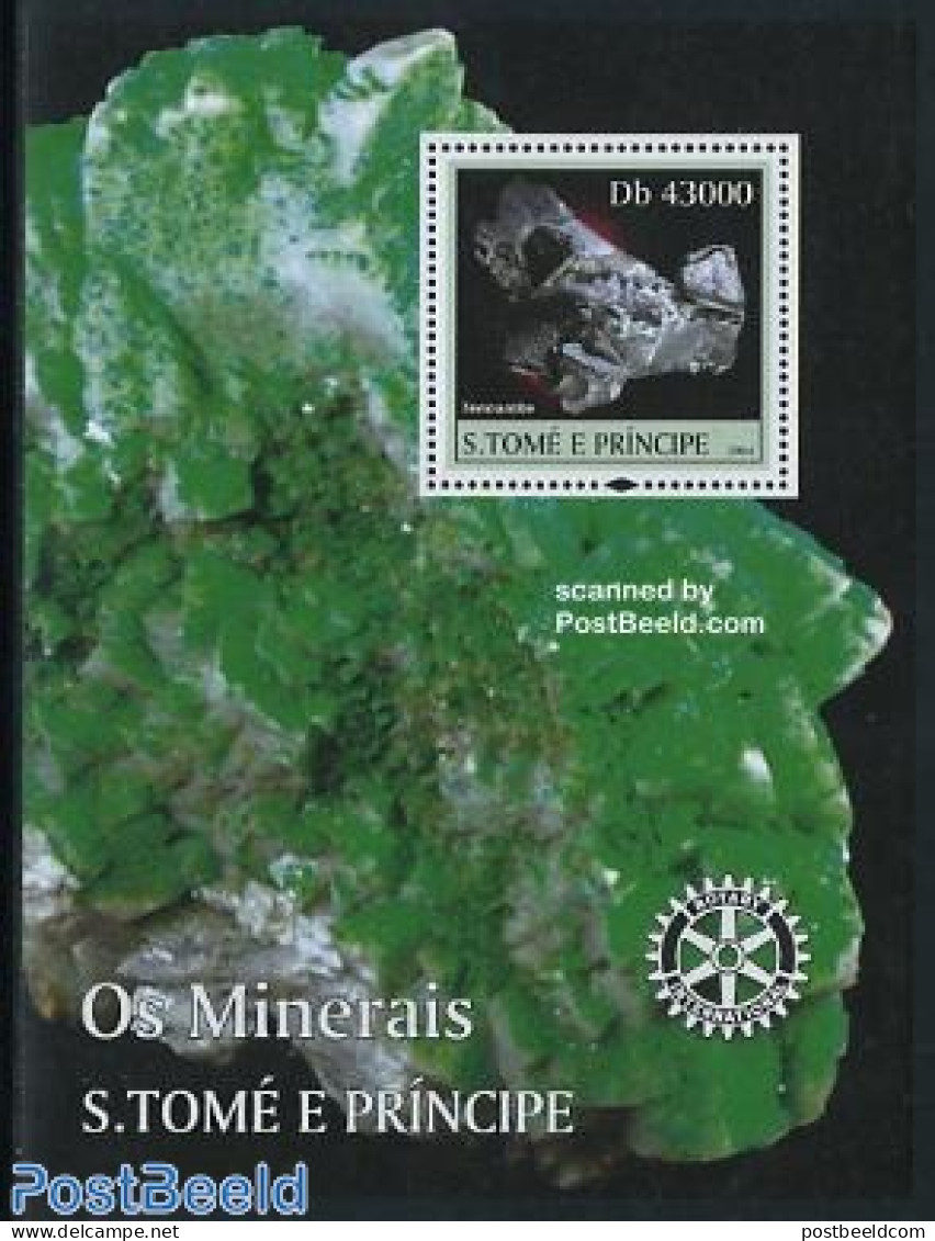 Sao Tome/Principe 2004 Minerals S/s, Mint NH, History - Various - Geology - Rotary - Rotary Club
