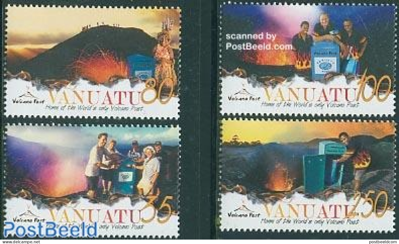 Vanuatu 2005 Volcano Post Office 4v, Mint NH, History - Geology - Post - Post