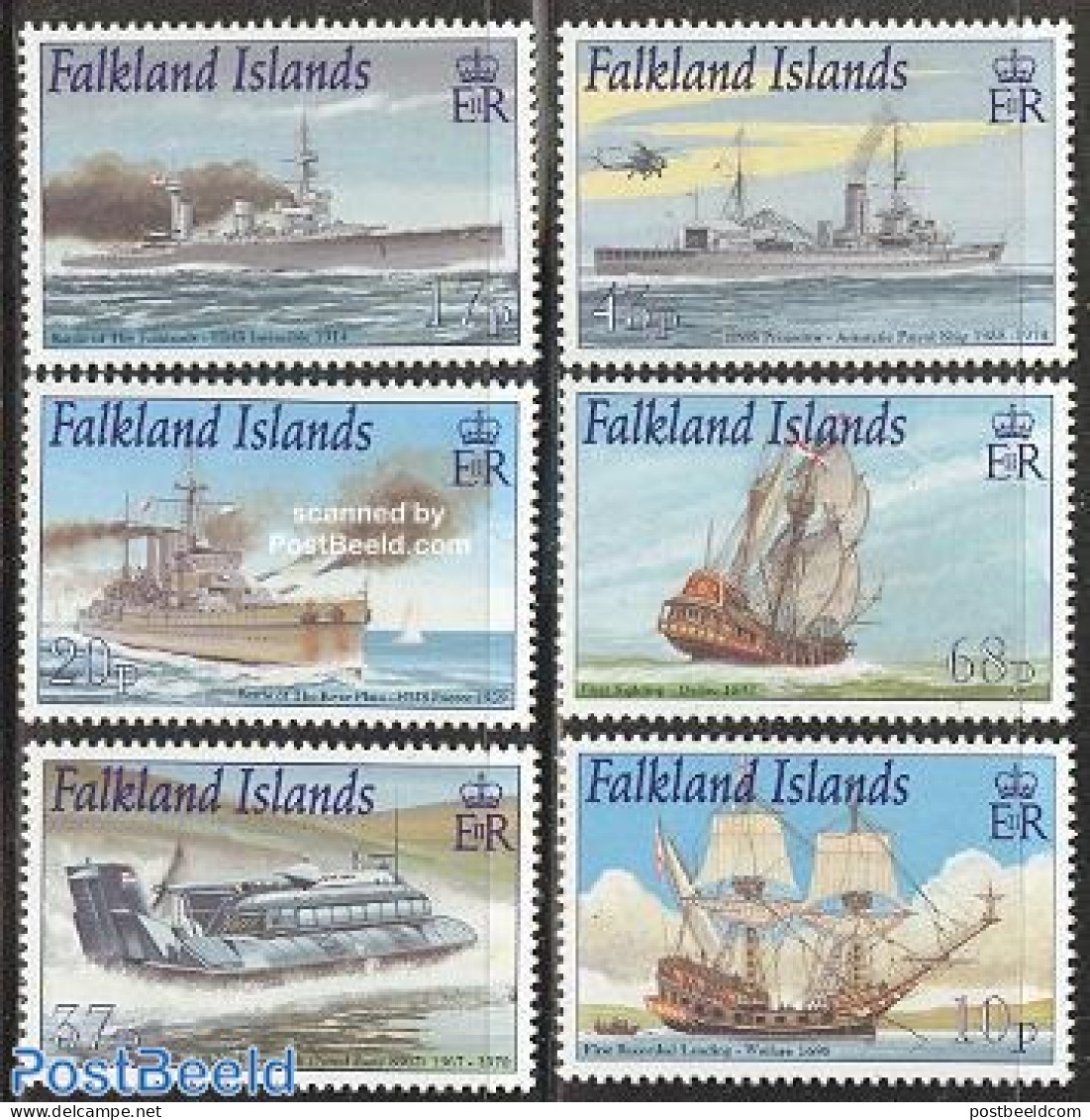 Falkland Islands 2001 Navy Ships 6v, Mint NH, Transport - Helicopters - Ships And Boats - Hélicoptères