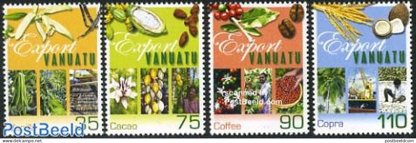 Vanuatu 2001 Export 4v, Mint NH, Various - Agriculture - Export & Trade - Landwirtschaft