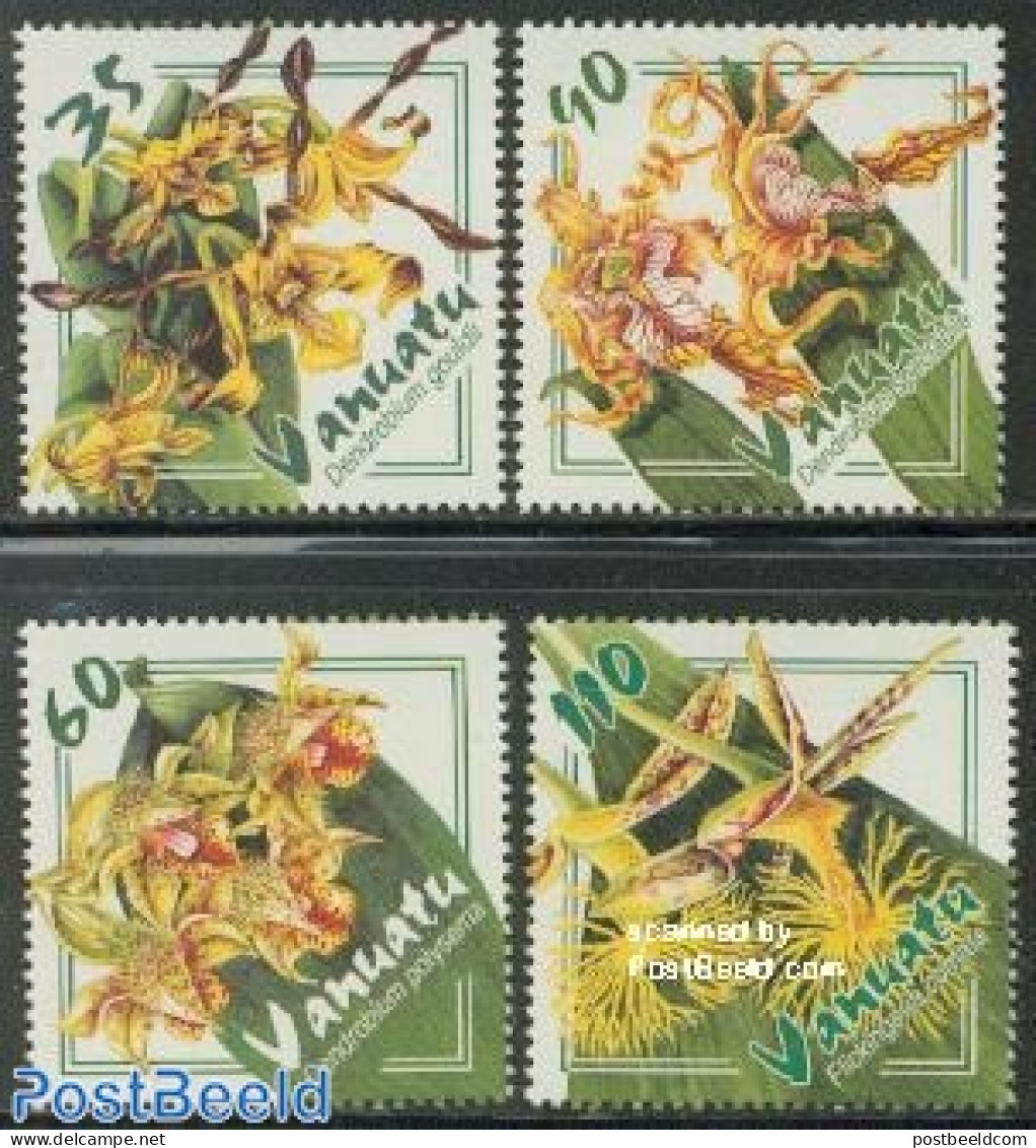 Vanuatu 2002 Orchids 4v, Mint NH, Nature - Flowers & Plants - Orchids - Vanuatu (1980-...)