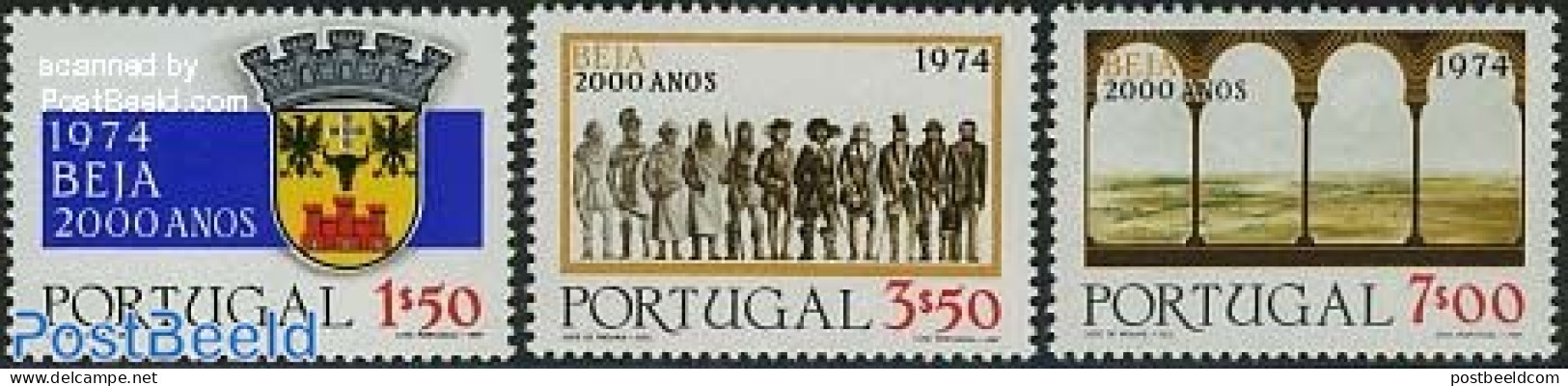 Portugal 1974 Beja 2000th Anniversary 3v, Mint NH, History - Coat Of Arms - Unused Stamps