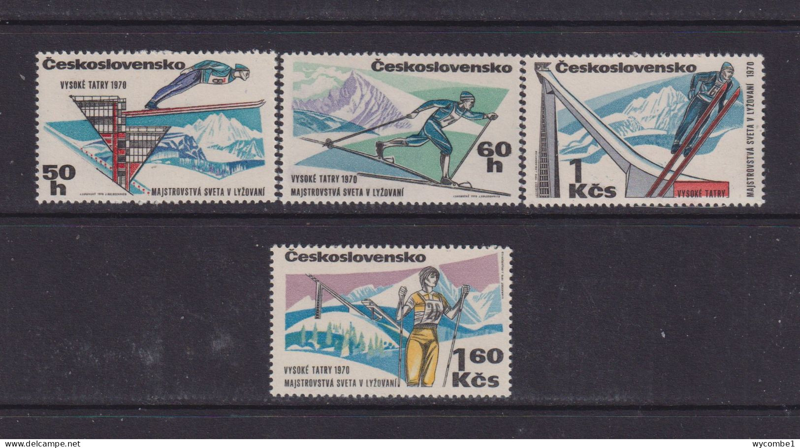 CZECHOSLOVAKIA  - 1970 Skiing Set Never Hinged Mint - Neufs