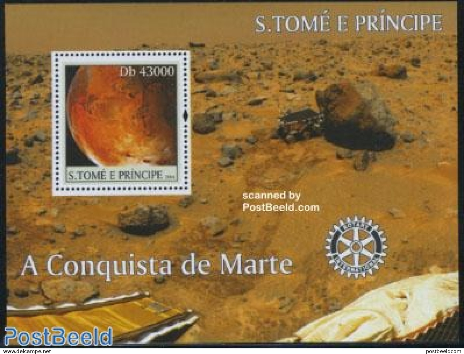 Sao Tome/Principe 2004 Mars Conquest S/s, Mint NH, Transport - Space Exploration - Sao Tomé E Principe