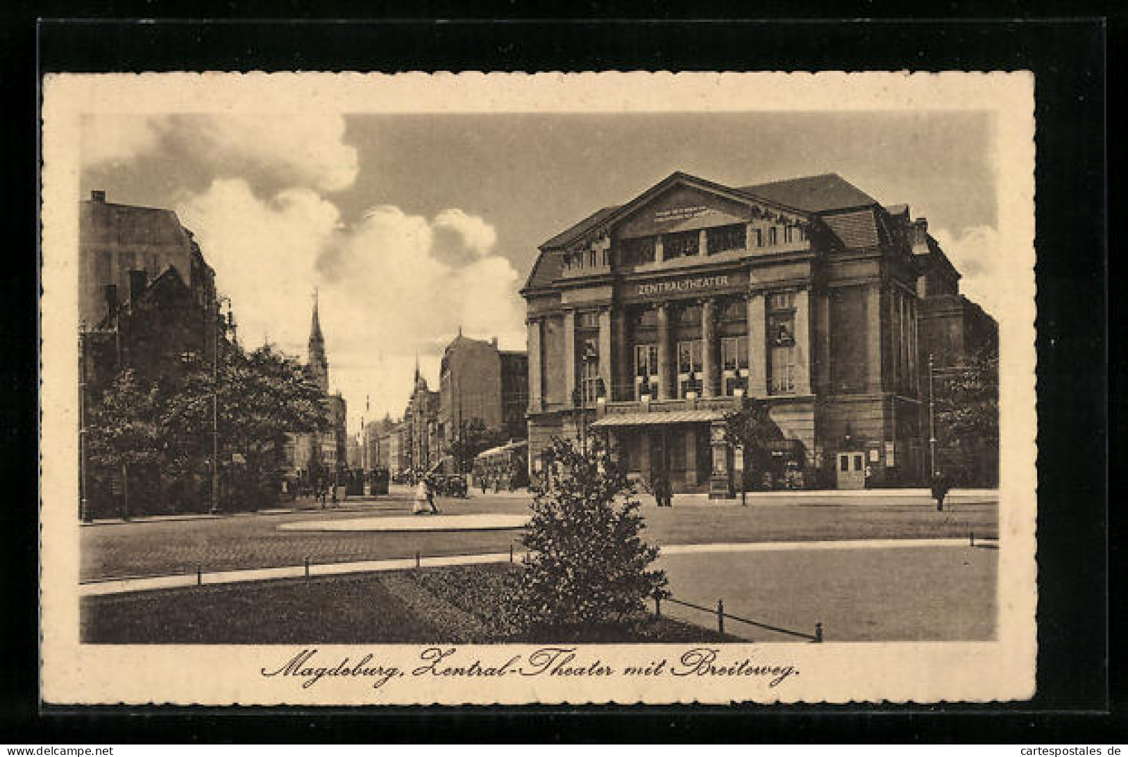 AK Magdeburg, Zentral-Theater Mit Breiteweg  - Théâtre