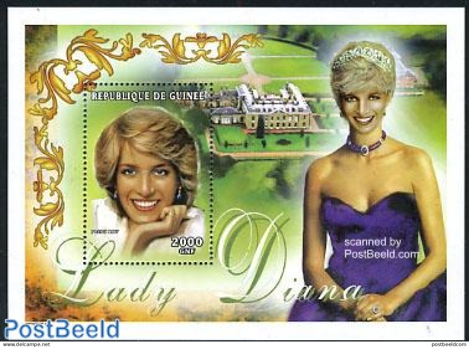 Guinea, Republic 1997 Death Of Diana S/s, Mint NH, History - Charles & Diana - Kings & Queens (Royalty) - Koniklijke Families