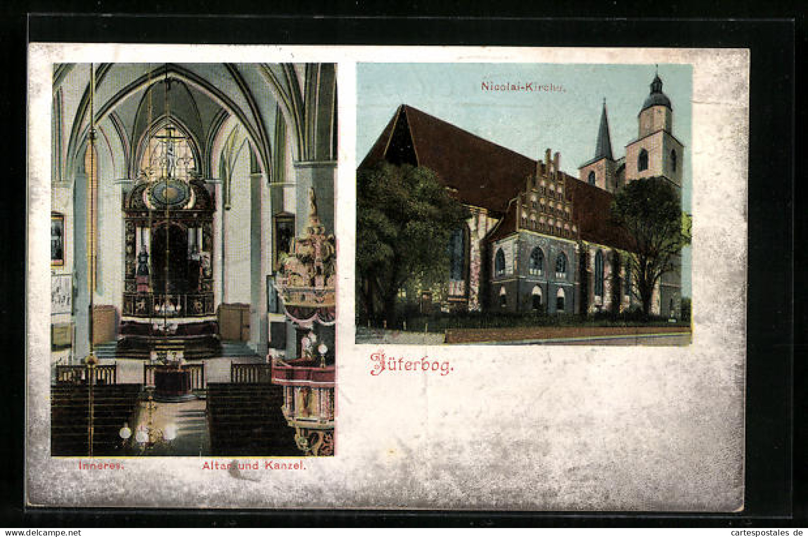 AK Jüterbog, Nicolai-Kirche Mit Altar Und Kanzel  - Jueterbog