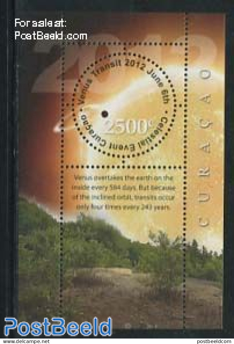 Curaçao 2012 Venus Transit S/s, Mint NH, Science - Various - Astronomy - Round-shaped Stamps - Astrologie