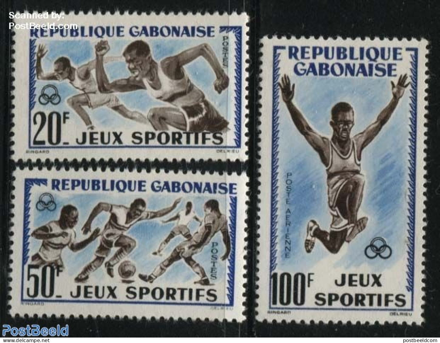 Gabon 1962 Sports 3v, Mint NH, Sport - Athletics - Football - Sport (other And Mixed) - Unused Stamps