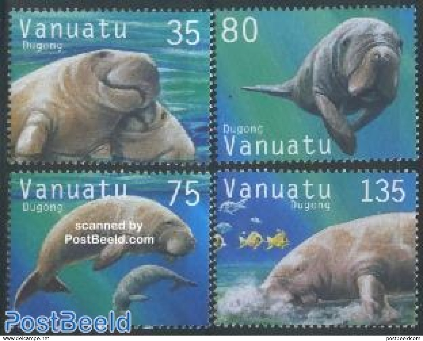 Vanuatu 2002 Dugong 4v, Mint NH, Nature - Fish - Sea Mammals - Fische