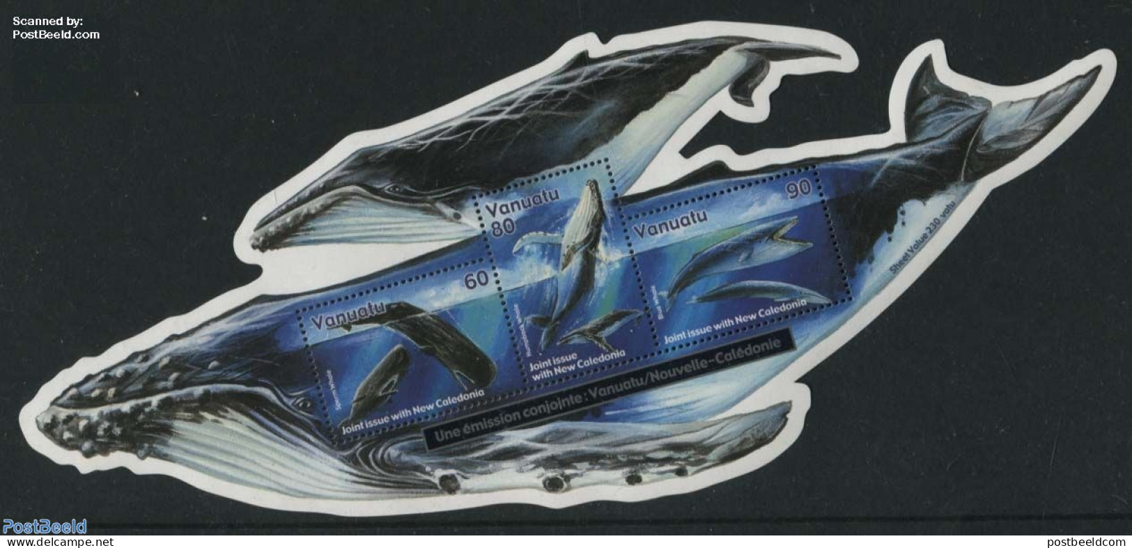 Vanuatu 2001 Whales S/s, Mint NH, Nature - Various - Sea Mammals - Joint Issues - Emissions Communes