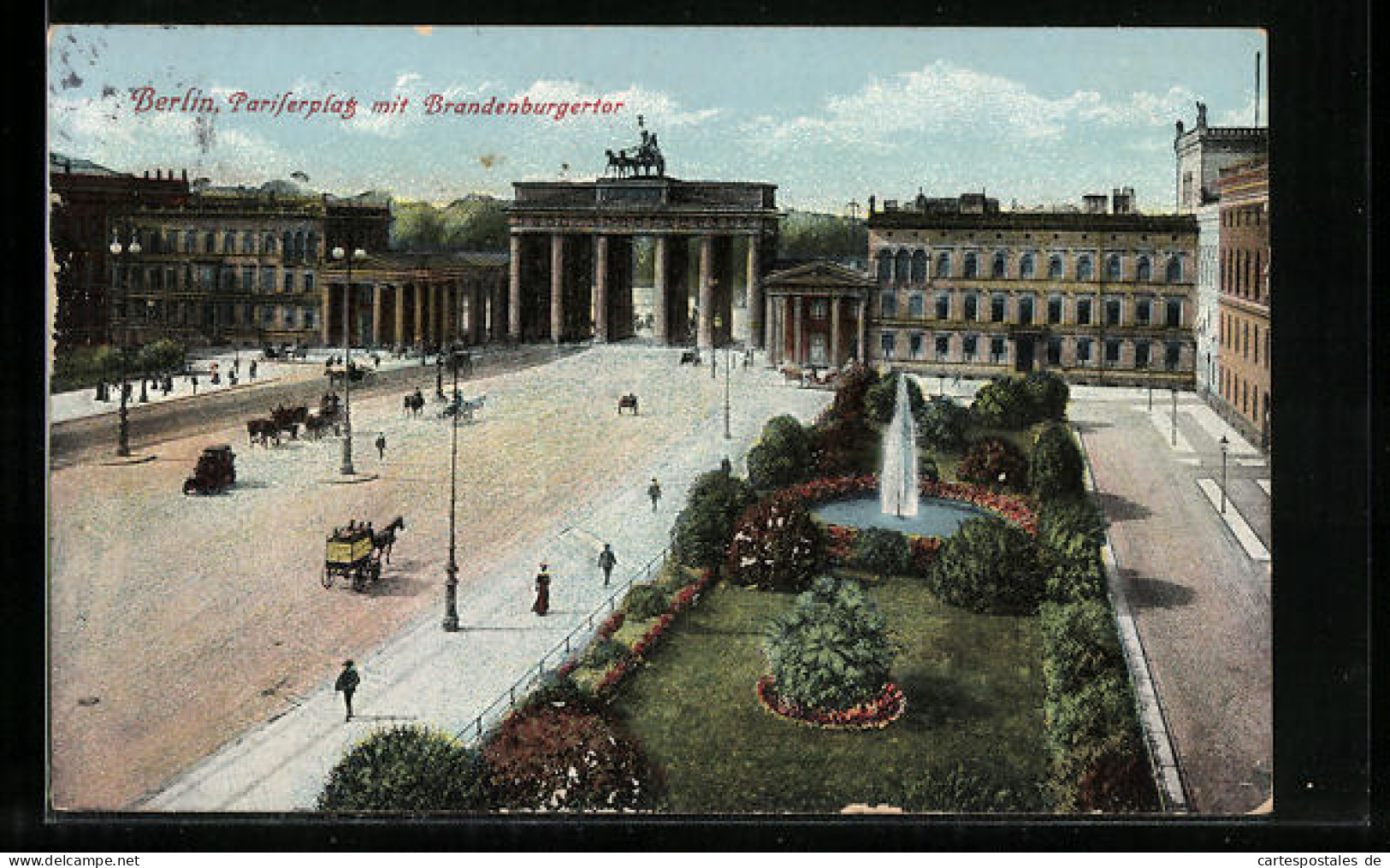 AK Berlin, Pariser Platz Mit Brandenburger Tor  - Porte De Brandebourg