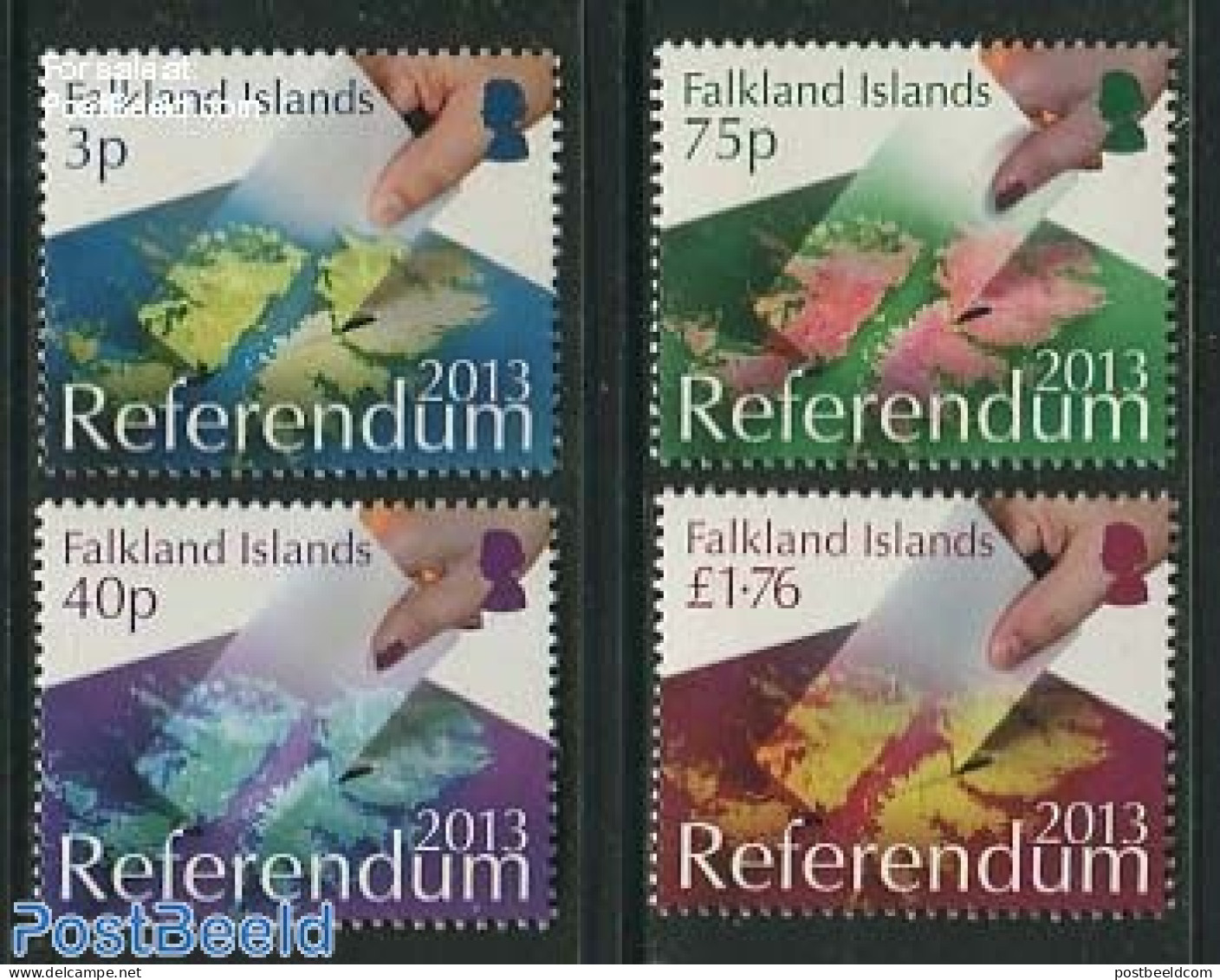 Falkland Islands 2013 Referendum 4v, Mint NH, Various - Maps - Géographie