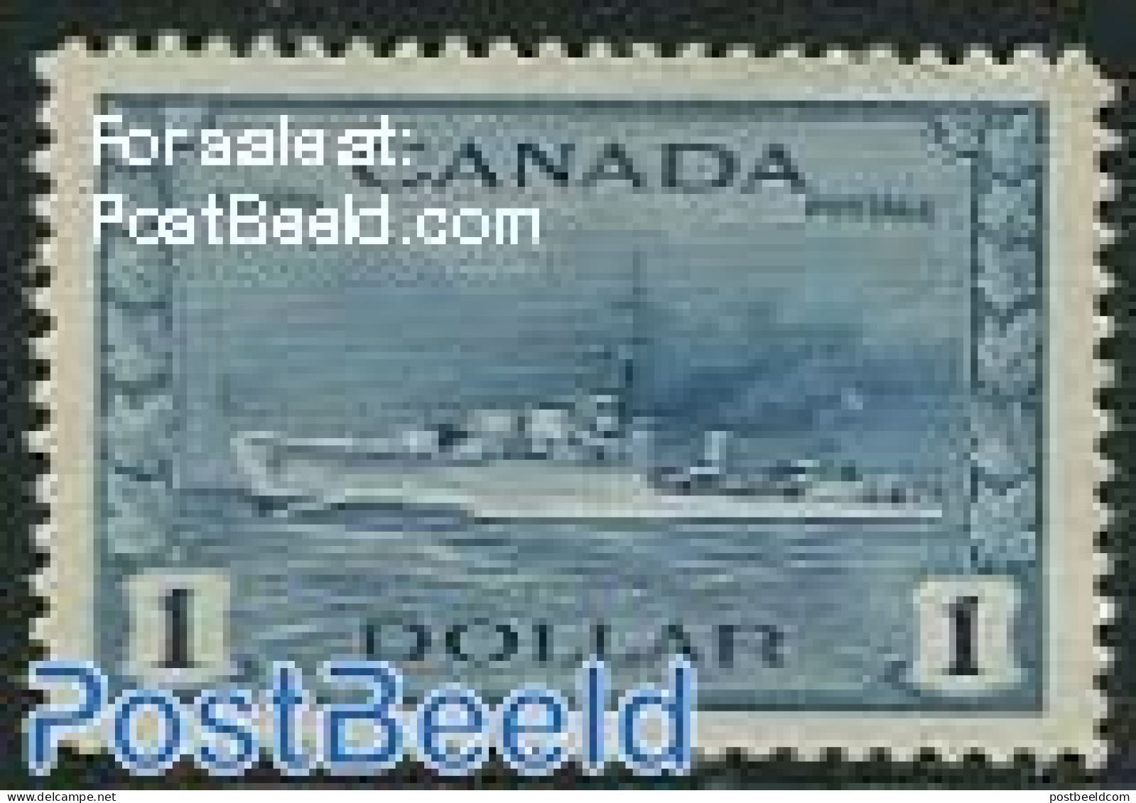 Canada 1942 $1, Stamp Out Of Set, Unused (hinged), Transport - Ships And Boats - Nuevos