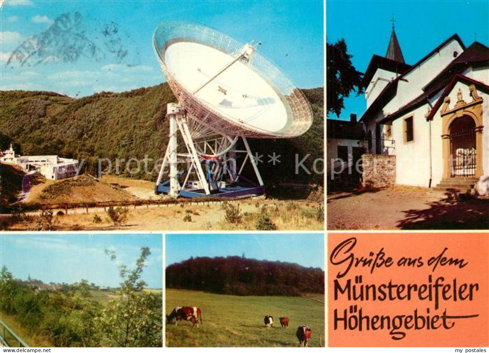 73313706 Effelsberg Satelitenschuessel Kirche Kuehe Effelsberg - Bad Muenstereifel