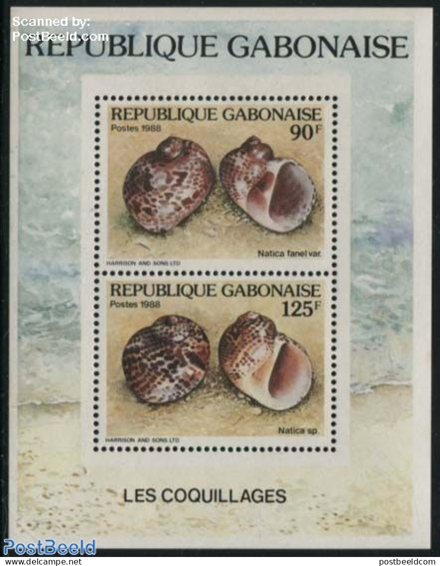 Gabon 1988 Shells S/s, Mint NH, Nature - Shells & Crustaceans - Ungebraucht