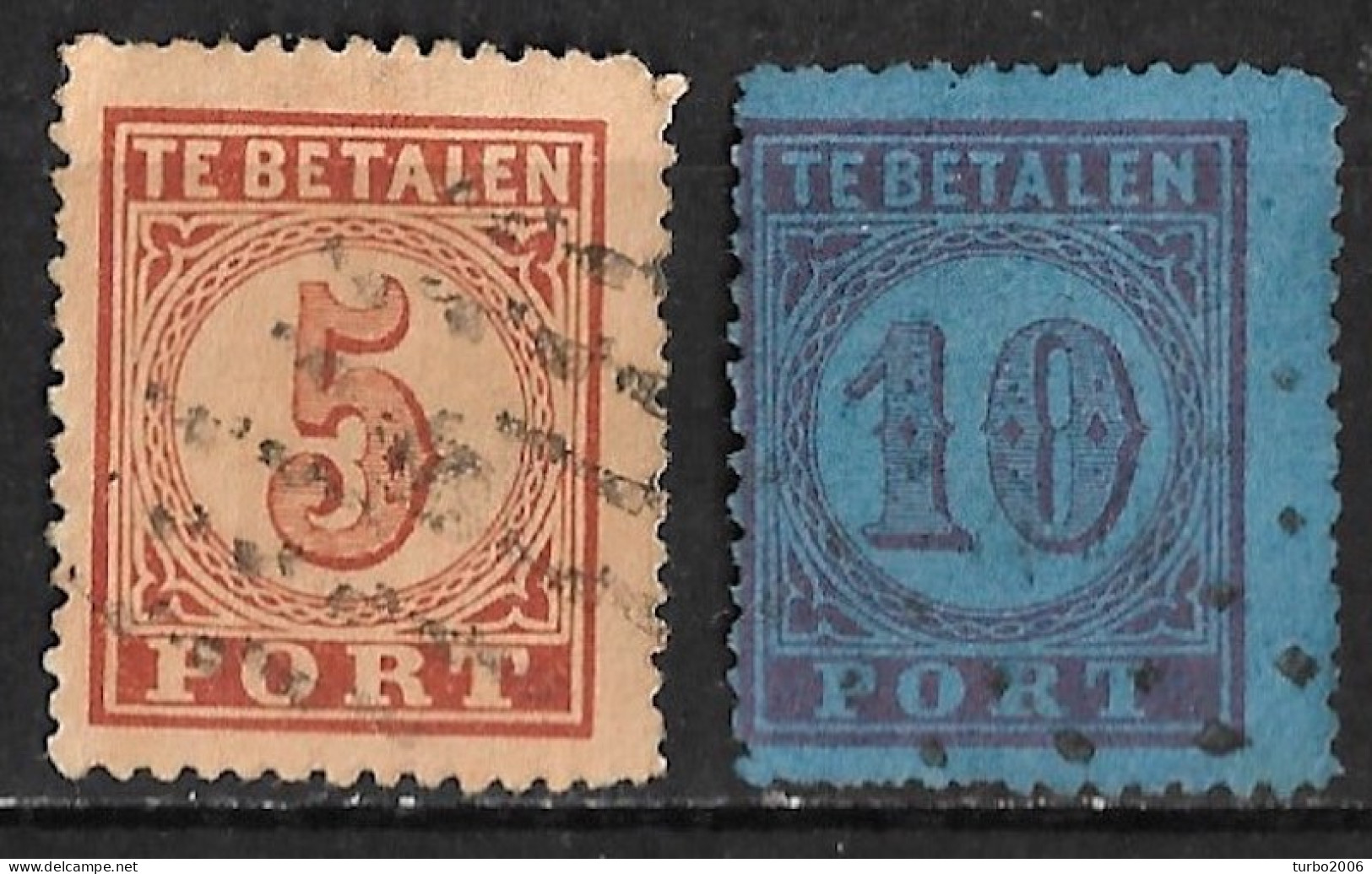 1870 Portzegels Groot Waardecijfer Kamtanding 13¼ NVPH P 1 AA-2 A Complete Gestempelde Serie - Postage Due