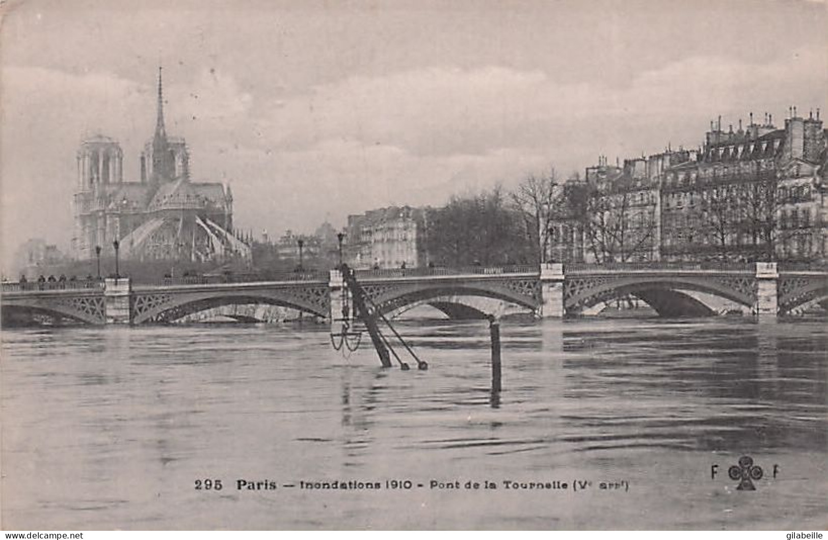 PARIS - Inondations 1910 - Pont De La Tournelle - La Crecida Del Sena De 1910