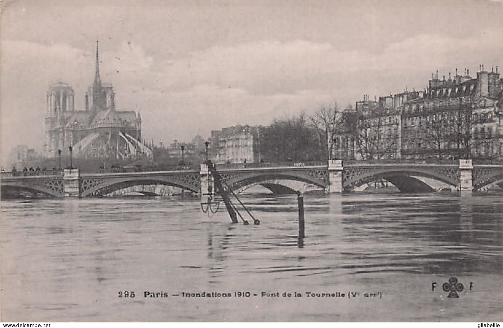 PARIS - Inondations 1910 - Pont De La Tournelle - Paris Flood, 1910