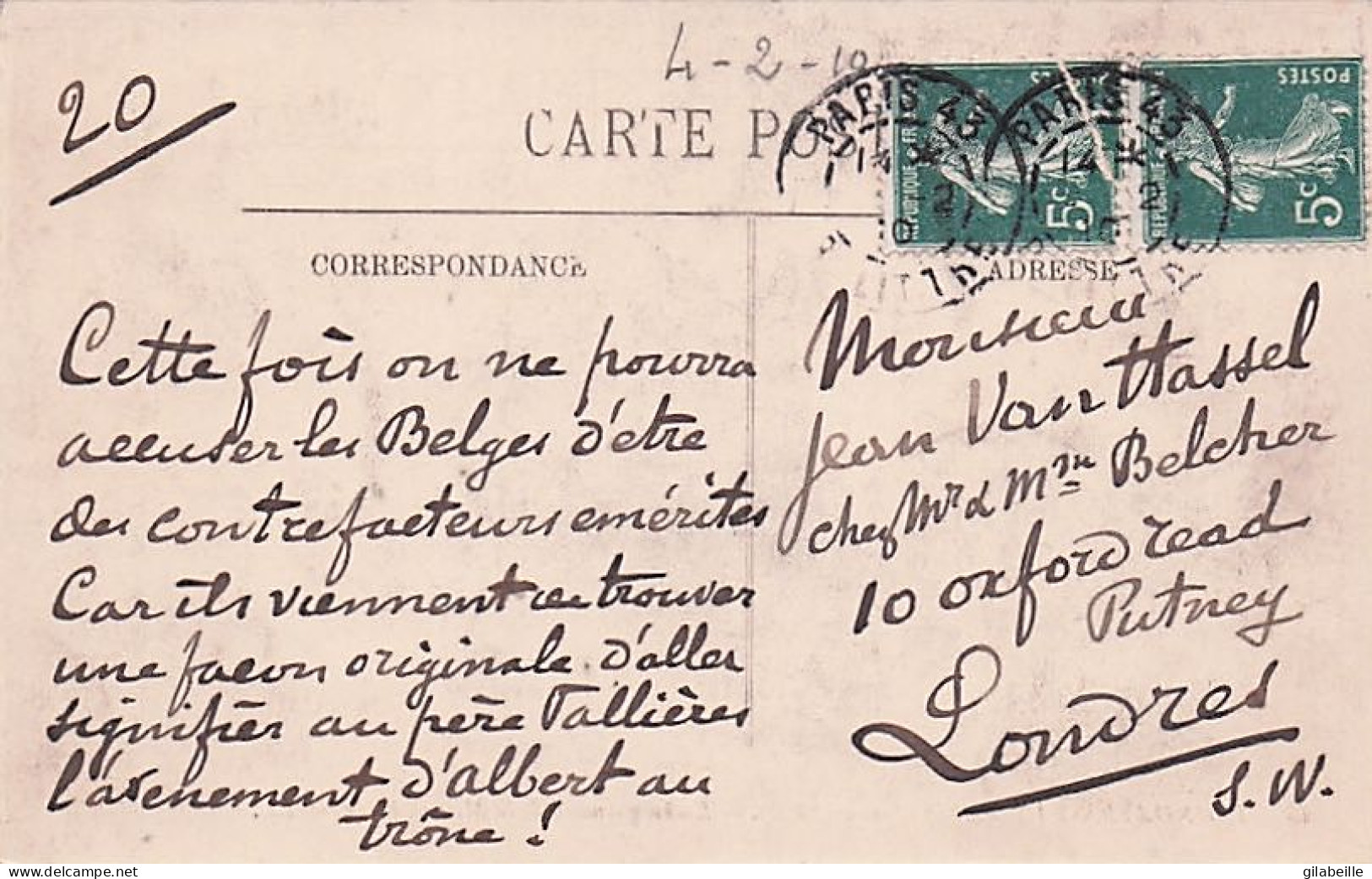 PARIS - Inondations De Janvier 1910 - Embarquement De La Mission Belge - La Crecida Del Sena De 1910