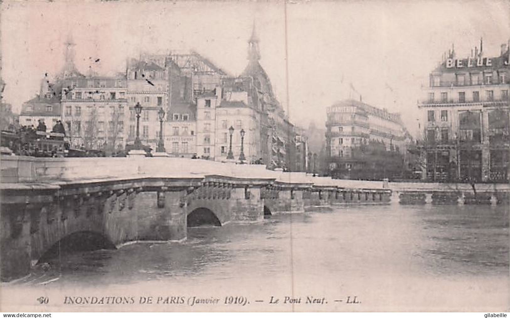 PARIS - Inondations De Janvier 1910 -  Le Pont Neuf - La Crecida Del Sena De 1910