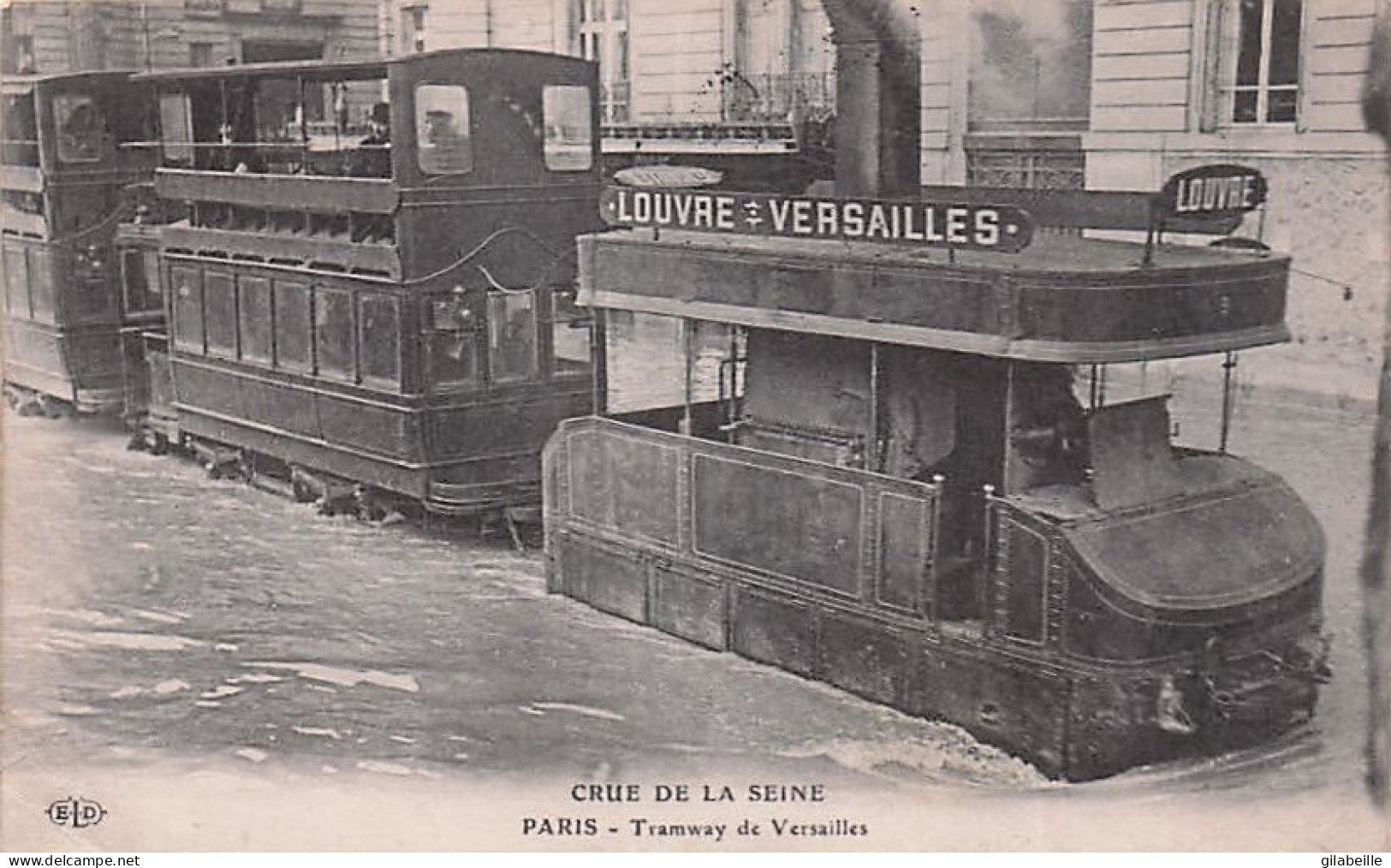 PARIS -  Crue De La Seine - Tramway De Versailles - Überschwemmung 1910