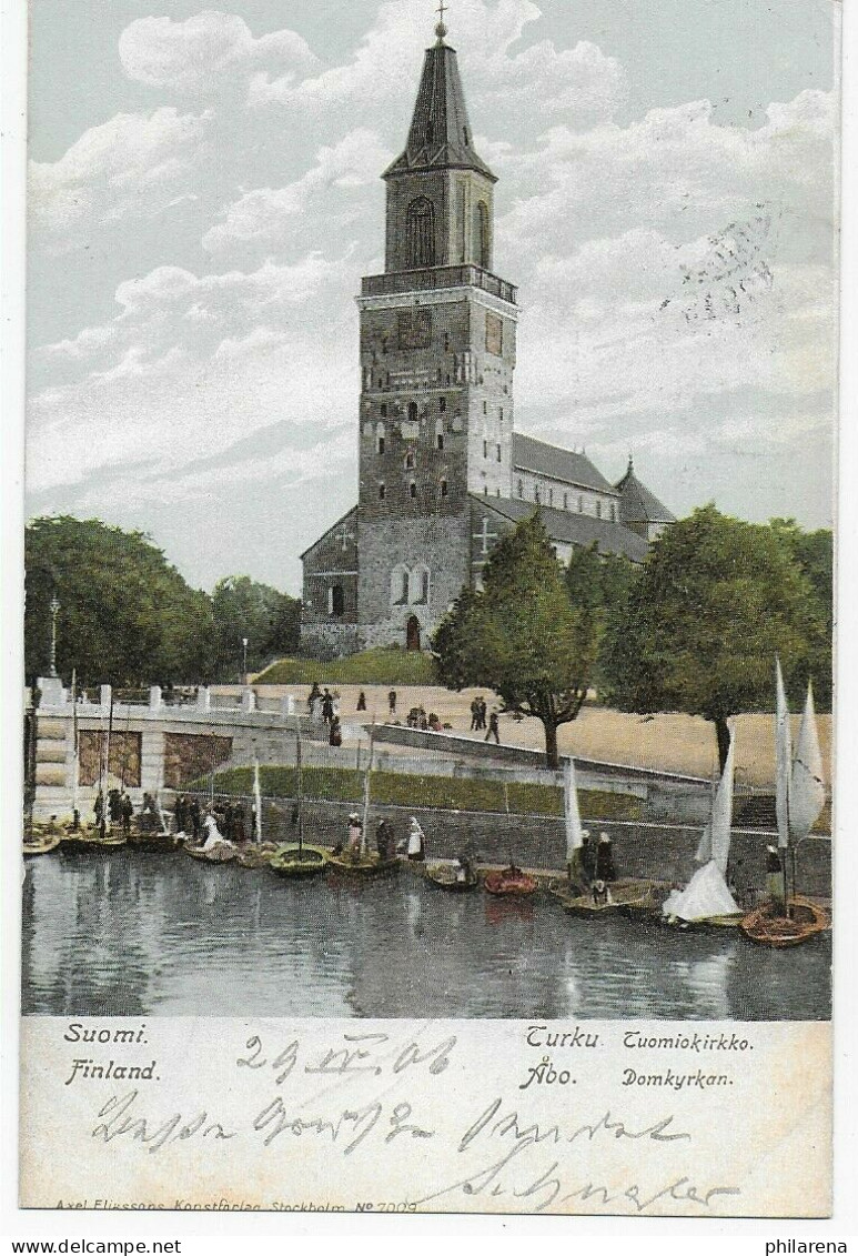 Ansichtskarte Turku Nach Erlangen, 1908 - Autres & Non Classés