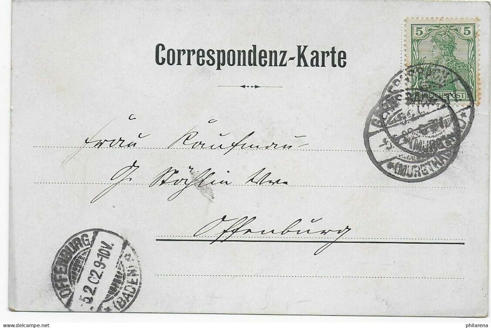 Freiwaldau Mit Dem Gräfenberg, 1902 Nach Offenburg - Lettres & Documents