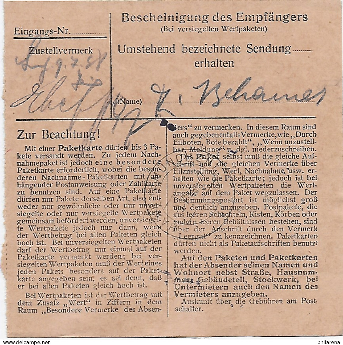Paketkarte Grattersdorf über Hengersberg 1948 Nach Haar, 47 II, MeF - Brieven En Documenten