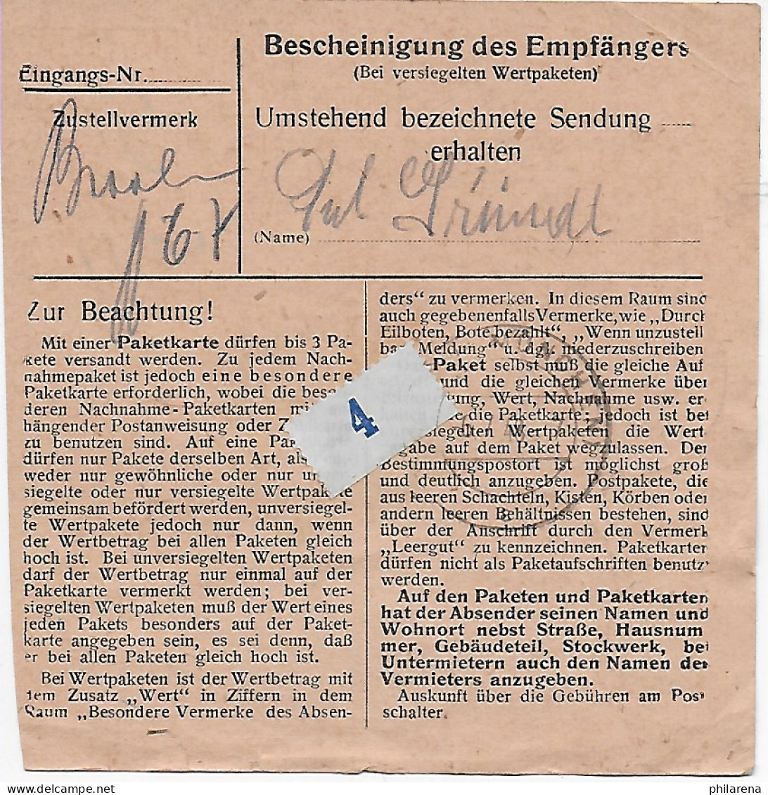 Paketkarte Saal/Saale Nach Haar Bei München, Anstalt-Casino, 1948, MeF - Lettres & Documents