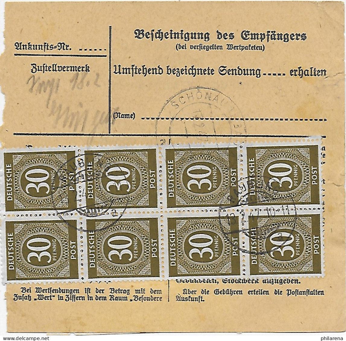 Paketkarte Raubling / Rosenheim Nach Hohentann/Schönau 1947, MeF - Lettres & Documents