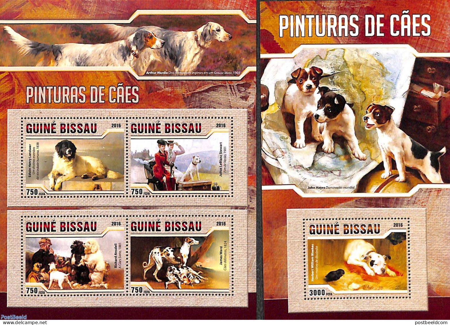 Guinea Bissau 2016 Dogs 2 S/s, Mint NH, Nature - Dogs - Guinea-Bissau