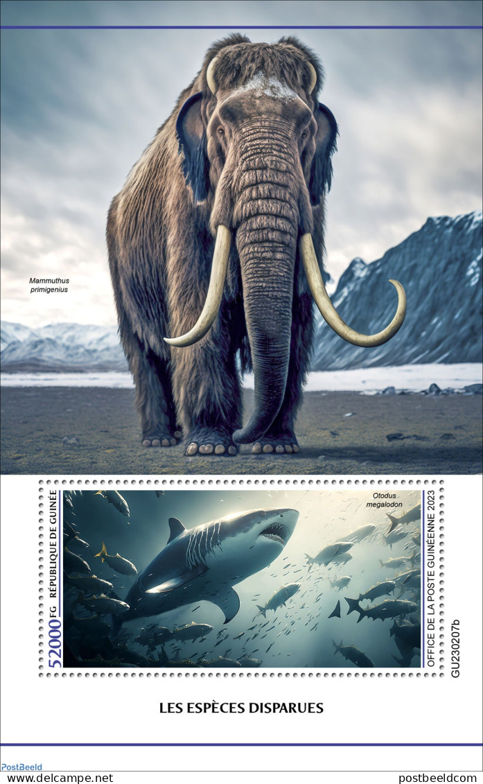 Guinea, Republic 2023 Extinct Animals, Mint NH, Nature - Prehistoric Animals - Sharks - Prehistory - Préhistoriques