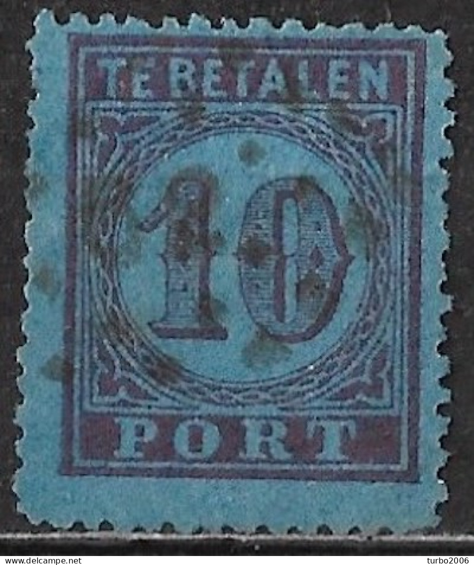 Puntstempel 52 (Heerlen) Op 1870 Portzegels Groot Waardecijfer 10 Cent Violet Op Blauw Kamtanding 13¼ NVPH P 2 A - Postage Due