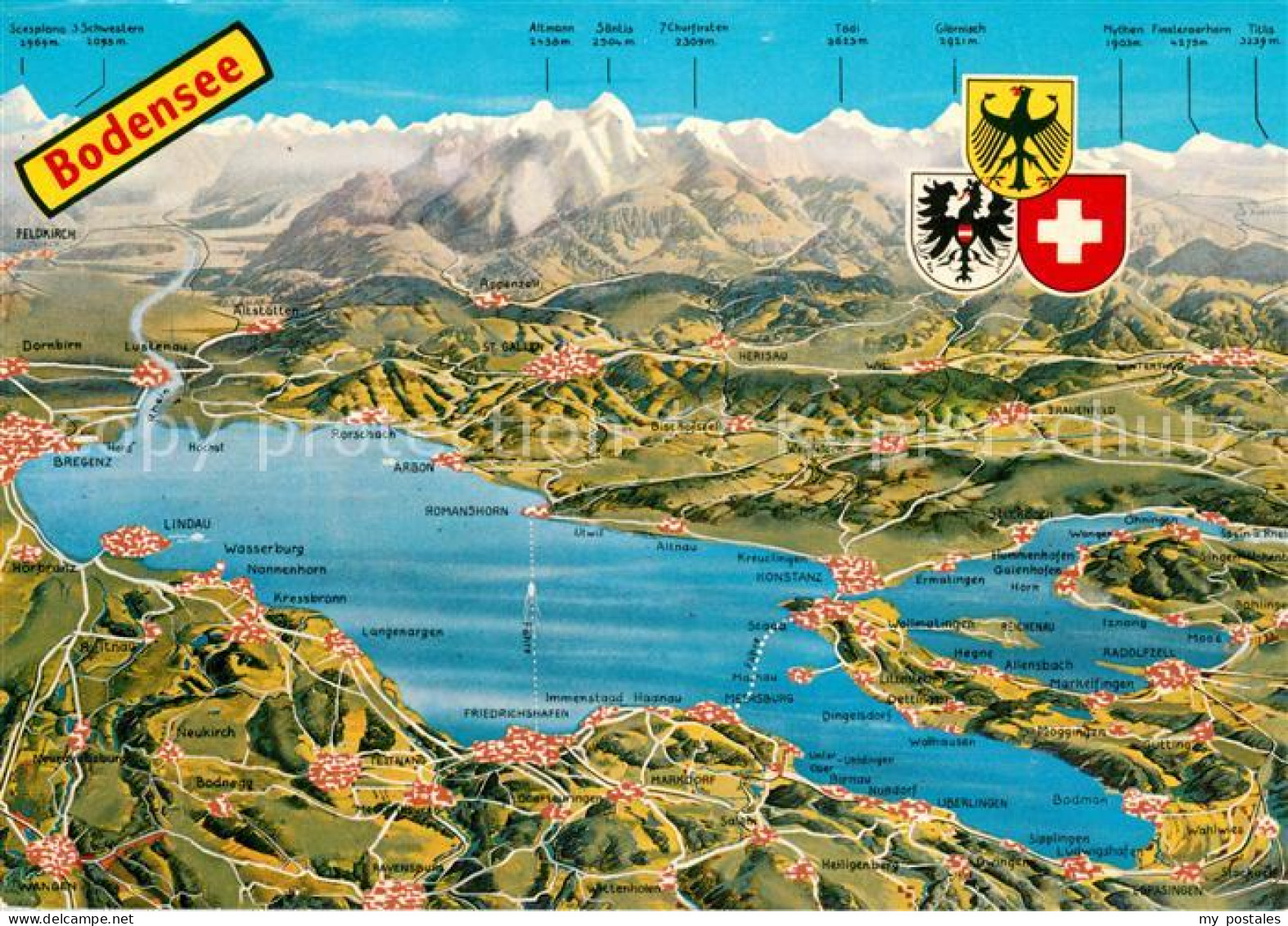 73312954 Bodensee Region Panoramakarte Bodensee Region - Konstanz