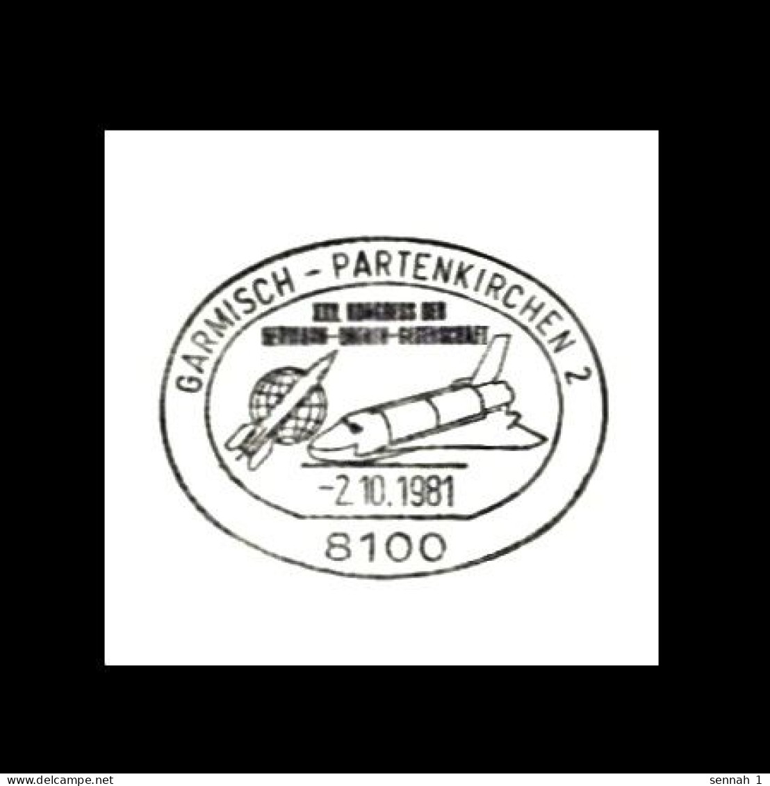 Bund / Germany: Stempel / Cancel 'Hermann-Oberth-Gesellschaft [HOG] – Space-Shuttle, 1981', 8100 Garmisch-Partenkirchen - Europa