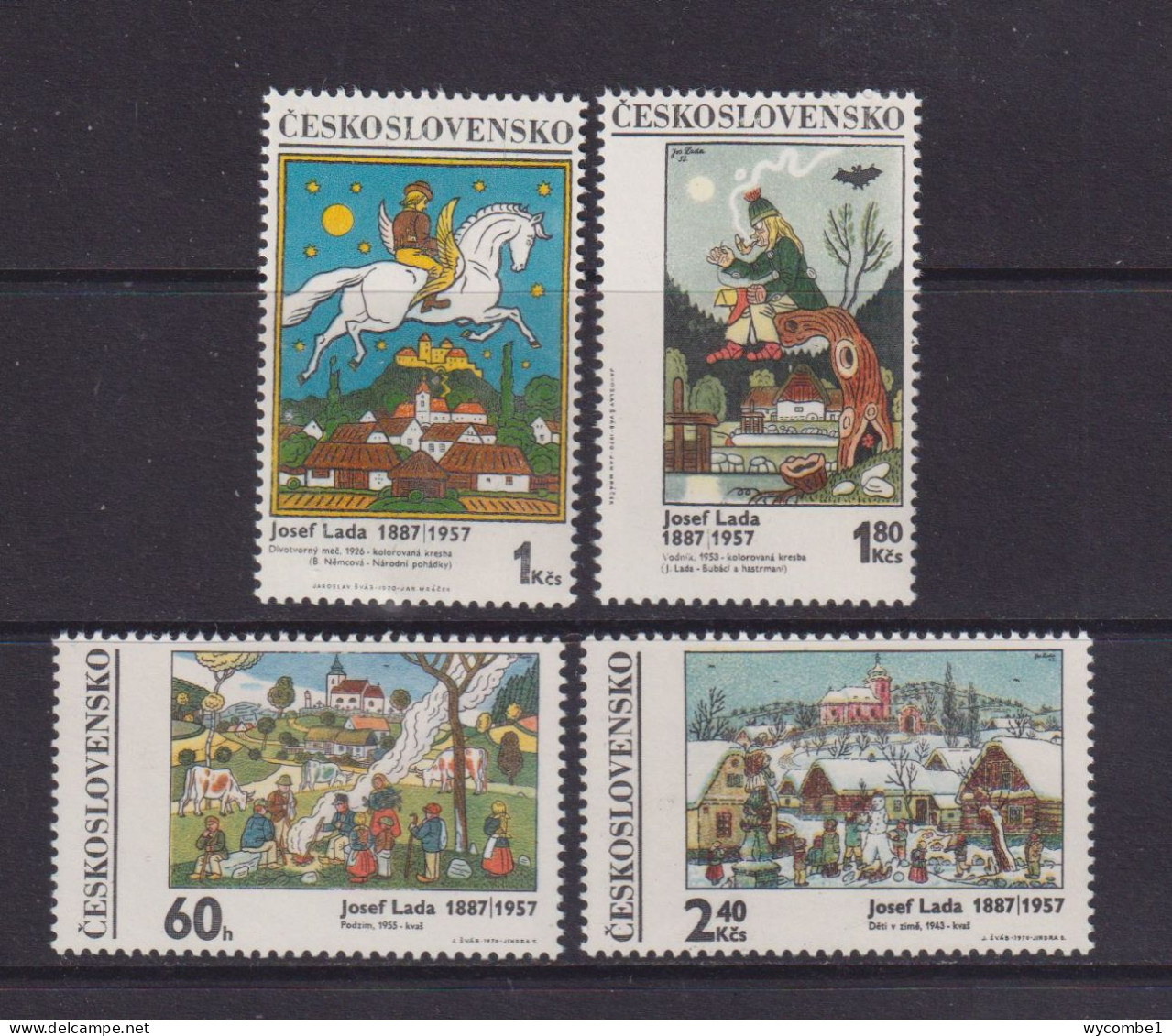 CZECHOSLOVAKIA  - 1970 Lada Paintings Set Never Hinged Mint - Unused Stamps