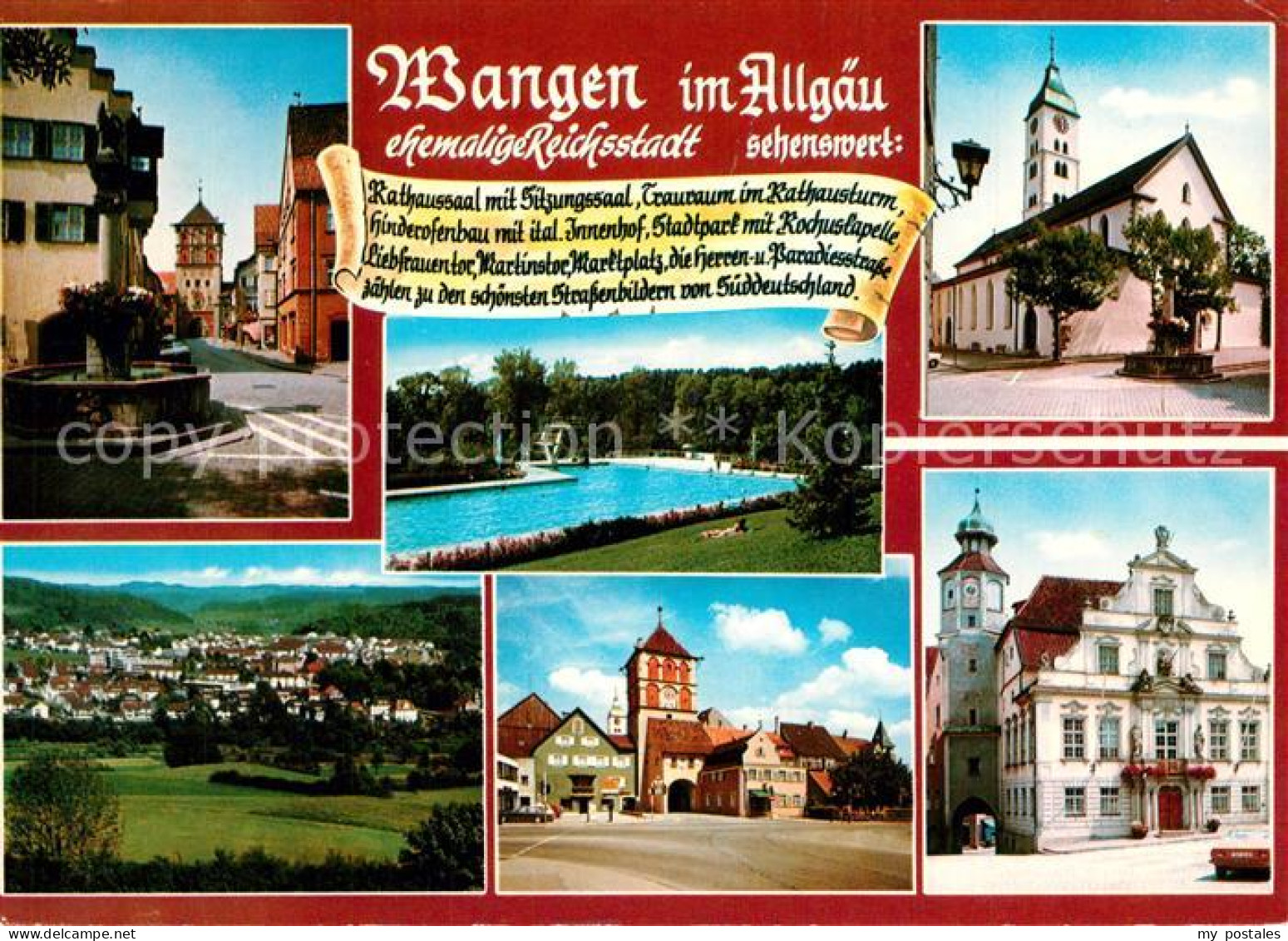 73312877 Wangen Allgaeu RAthaus Kirche Brunnen Panorama Wangen Allgaeu - Wangen I. Allg.