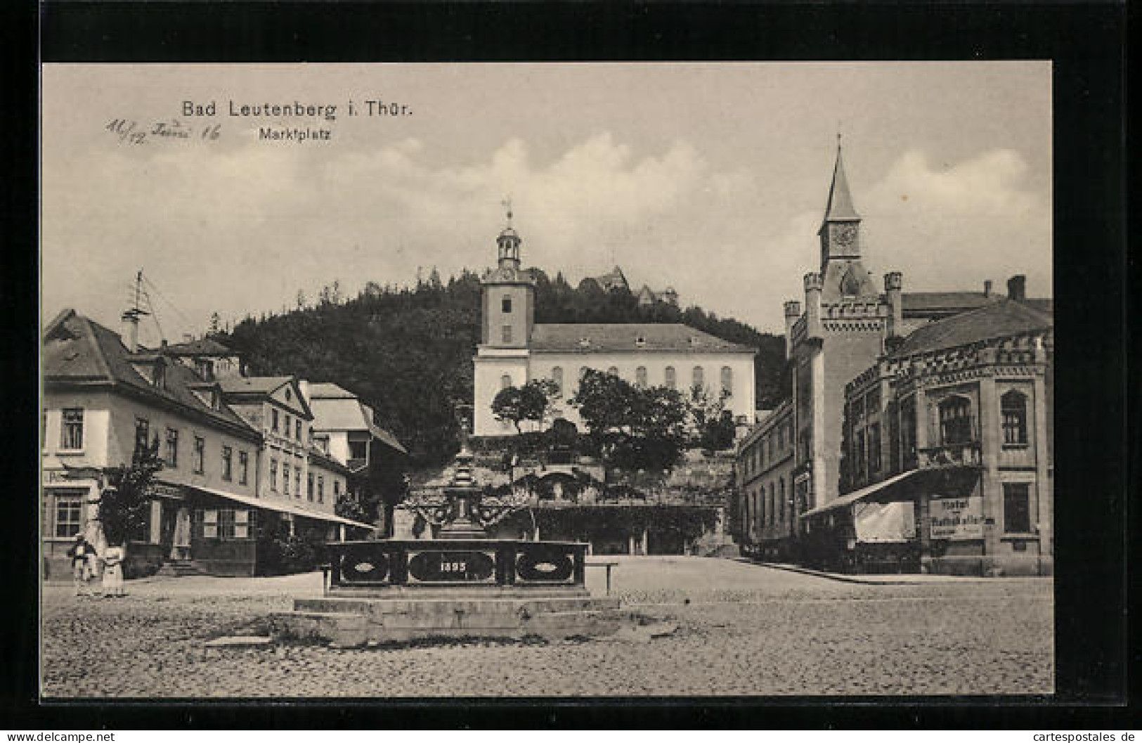 AK Bad Leutenberg I. Thür., Marktplatz Mit Kirche Und Brunnen  - Leutenberg