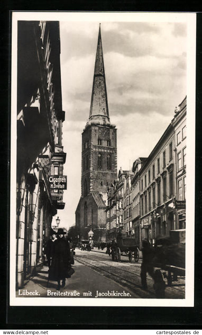 AK Lübeck, Breitestrasse Mit Jacobikirche  - Luebeck