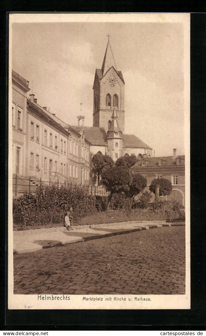 AK Helmbrechts, Marktplatz Mit Kirche Und Rathaus  - Helmbrechts