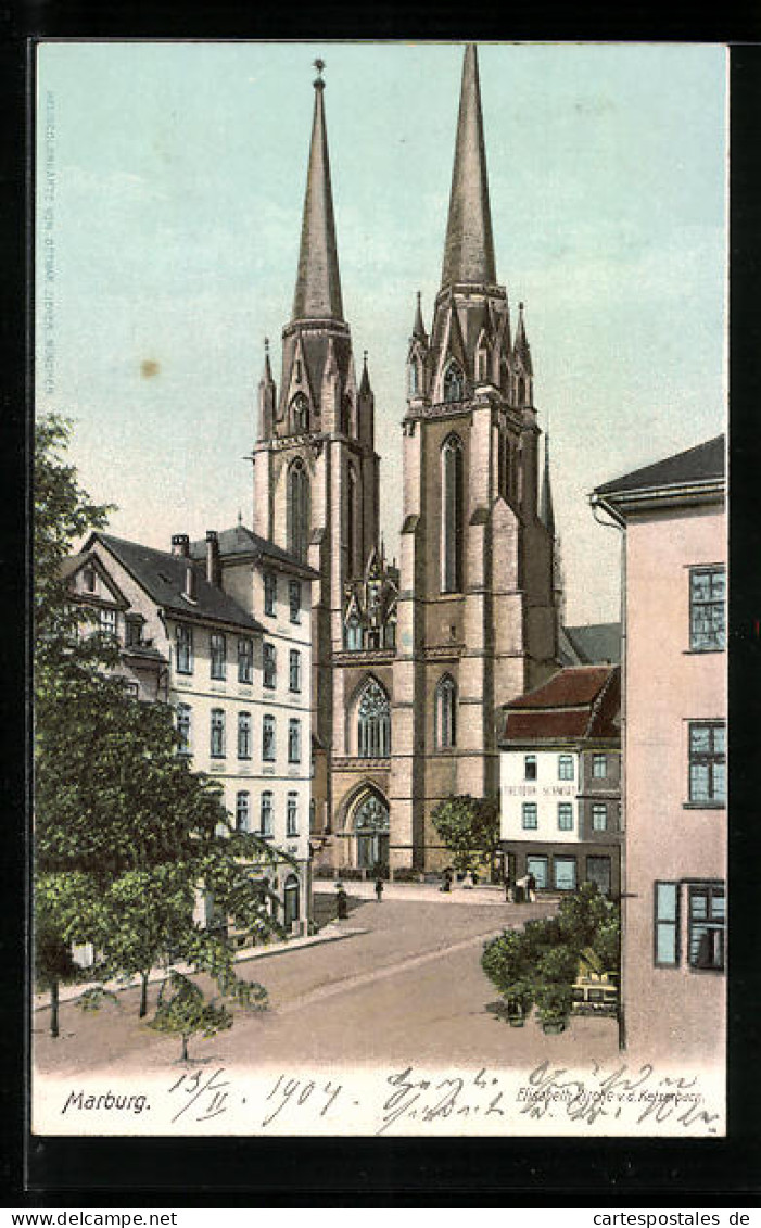 AK Marburg, Totalansicht Der Elisabeth-Kirche  - Marburg