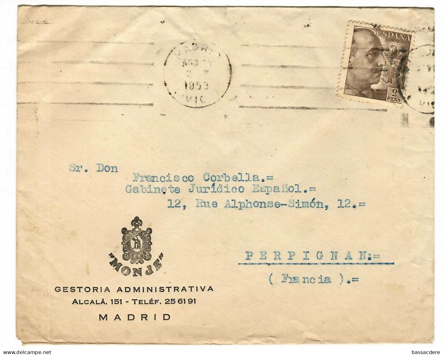 80096 -  De MADRID  Pour La France - Briefe U. Dokumente