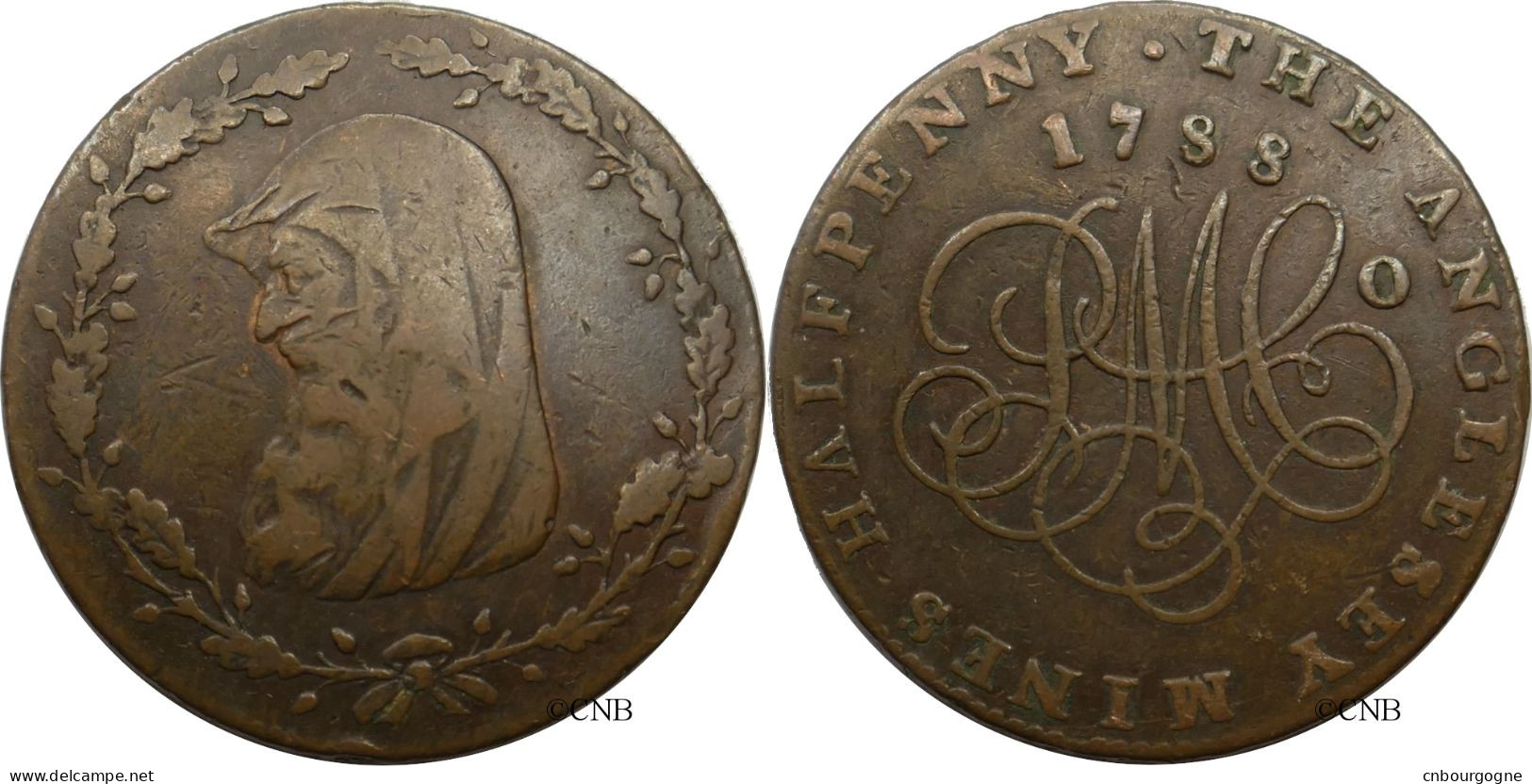 Royaume-Uni - Conder - The Angelsey Mines - Half Penny Token 1788 - TB/VF30 Voilée - Mon5852 - Autres & Non Classés