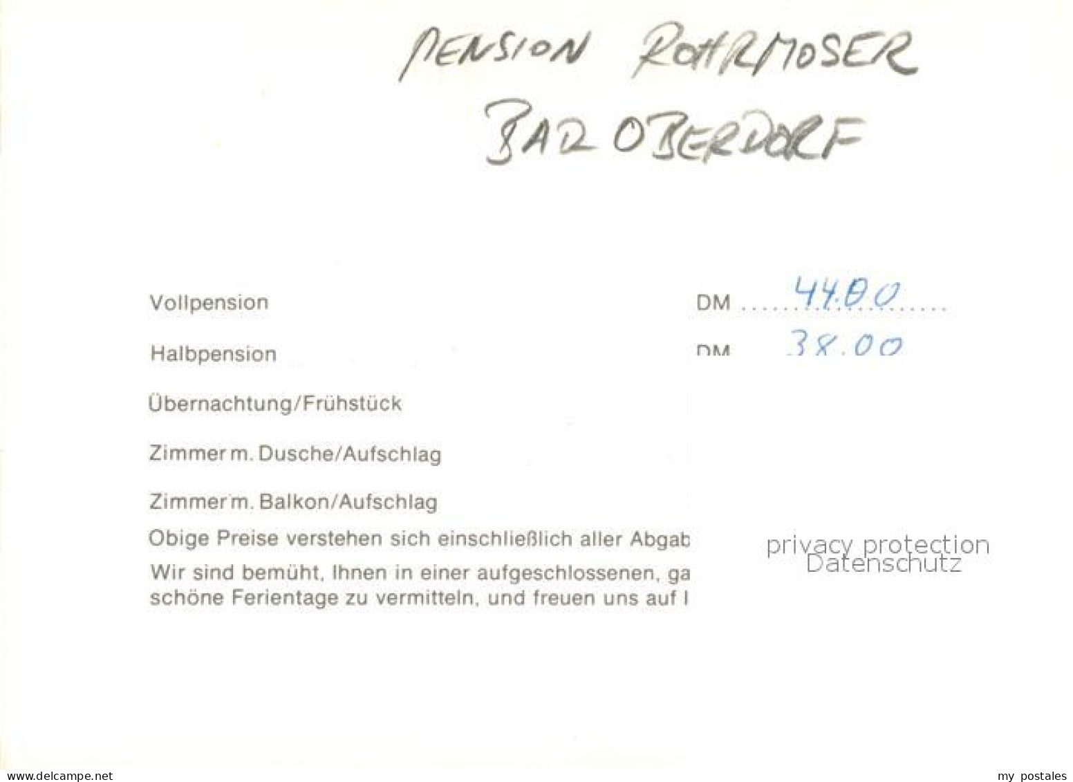 73311992 Bad Oberdorf Pension Rohrmoser Bad Oberdorf - Hindelang