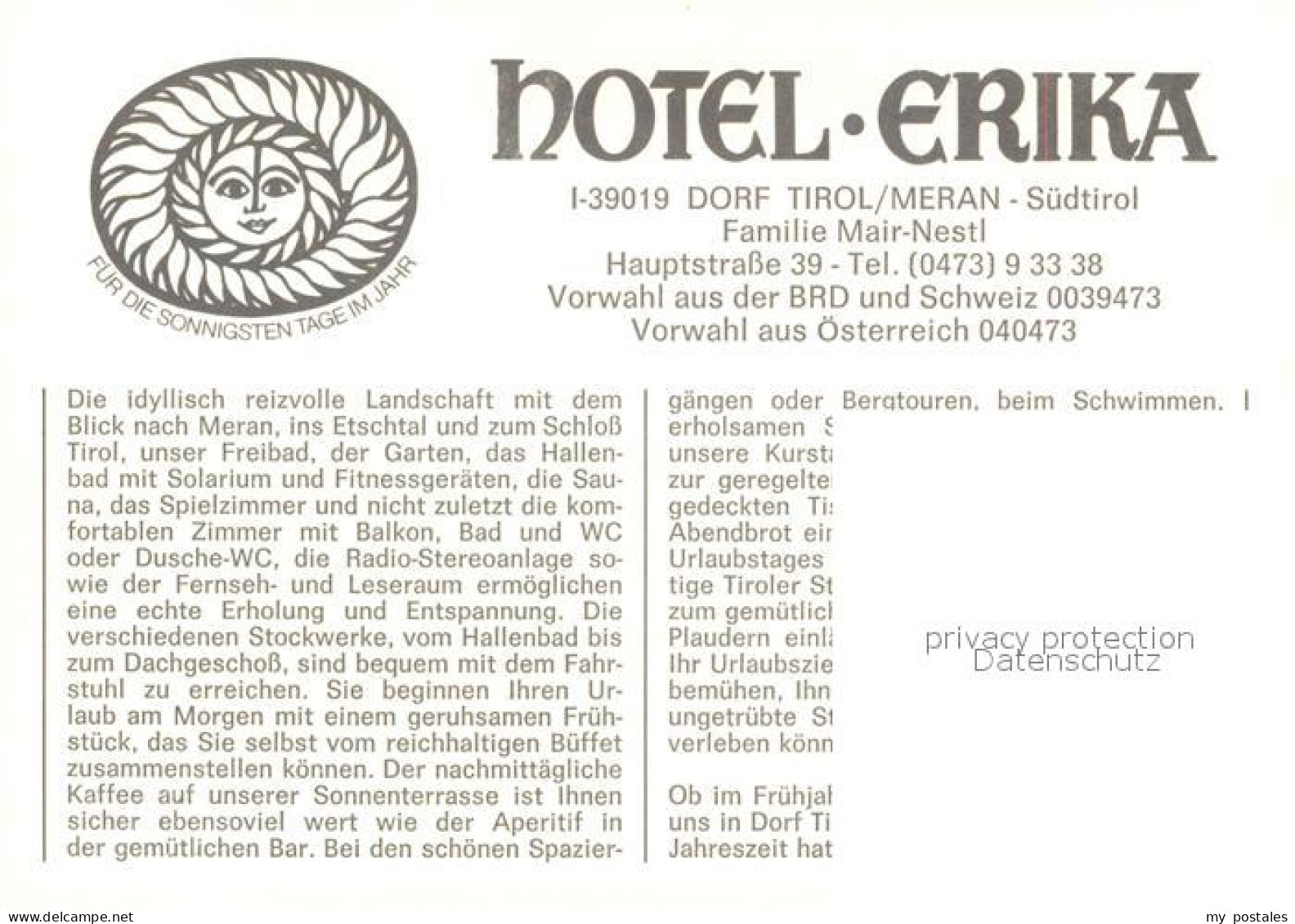 73311952 Dorf Tirol Hotel Erika Schwimmbad Terrasse Dorf Tirol - Sonstige & Ohne Zuordnung
