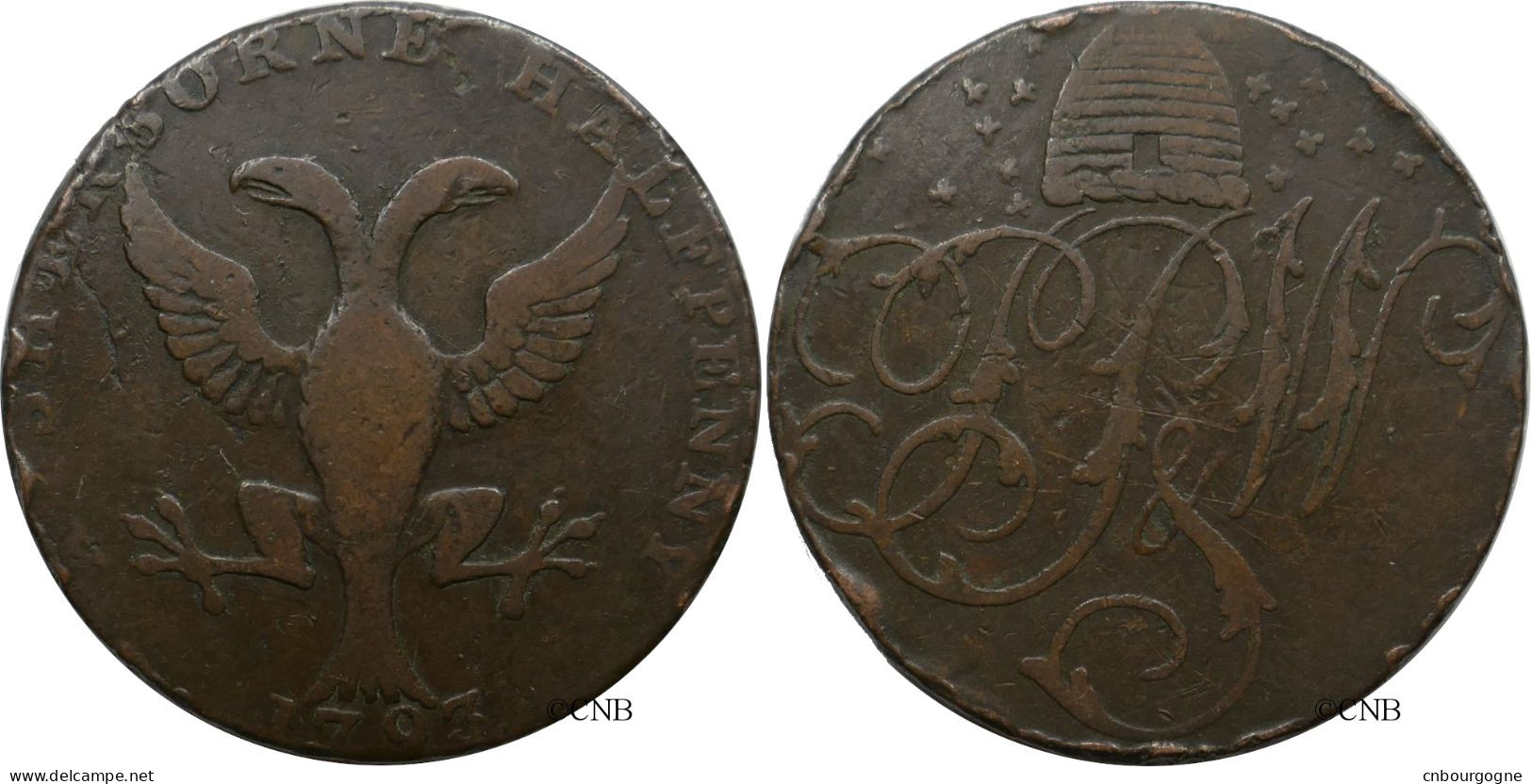 Royaume-Uni - Dorset - Sherborne PP&W - Half Penny Token 1793 RARE - TB/VF25 - Mon5474 - Otros & Sin Clasificación