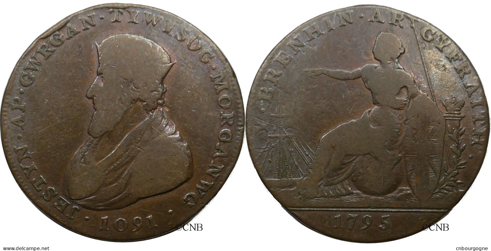 Royaume-Uni - Glamorganshire - Half Penny Token 1795 - TB/VF20 - Mon6171 - Other & Unclassified