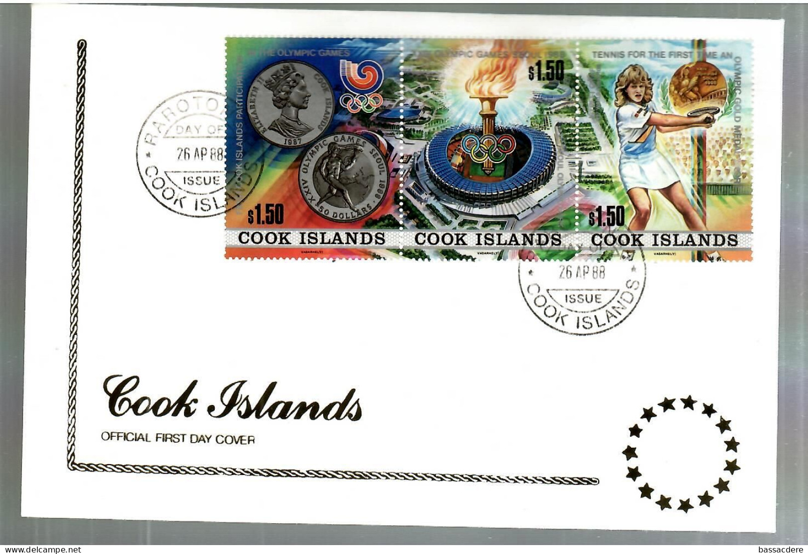 80100 -   5  Enveloppes De RAROTONGA - Cookeilanden